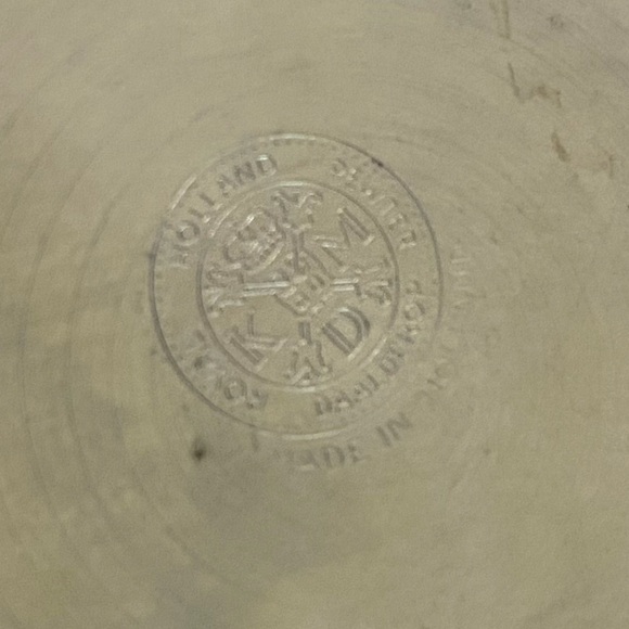 Vintage ROYAL HOLLAND Pewter Amber Pinched Glass Decanter And Scotch Hanging Tag - Picture 7 of 11